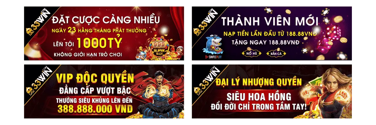 khuyến mãi 33win banner trang chủ 1